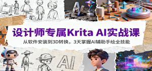 设计师专属Krita AI实战课:从软件安装到3D转换,3天掌握AI辅助手绘全技能-屈原聊项目