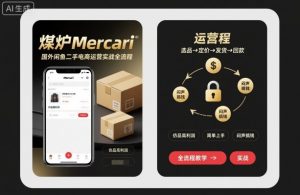 煤炉Mercari国外闲鱼二手电商运营实战全流程,仿品高利润,简单上手,闷声搞钱-屈原聊项目