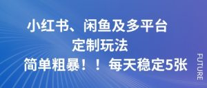 小红书、闲鱼及多平台定制玩法简单粗暴!每天稳定5张-屈原聊项目