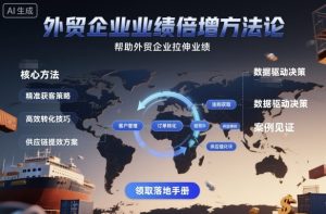 外贸企业业绩倍增方法论,帮助外贸企业拉伸业绩-屈原聊项目