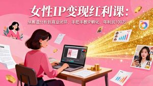 女性IP变现红利课:从赛道分析到商业闭环,手把手教IP孵化,年利润100万-屈原聊项目