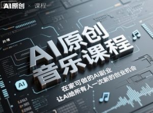 AI原创音乐课程,在家可做的Ai副业,让Ai给所有人一次新的创业机会-屈原聊项目