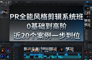 PR全能风格剪辑系统班,0基础到高阶,近20个案例一步到位-屈原聊项目