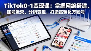 TikTok0-1变现课:掌握网络搭建、账号运营、分销变现,打造高转化万粉号-屈原聊项目