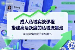 成人私域实战课程,搭建高活跃度的私域流量池,实现持续稳定的业绩增长-屈原聊项目