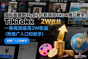国际版醒图Hypic拉新项目TikTok推广教学，一条视频最高2W收益(附推广入口和教学)-屈原聊项目