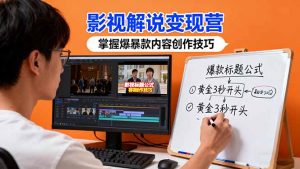 影视解说变现营：通过30+实战案例爆款内容创作技巧，掌握影视解说盈利密码-屈原聊项目