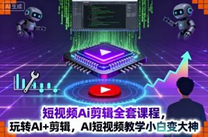 短视频Ai剪辑全套课程,玩转AI+剪辑,AI短视频教学小白变大神-屈原聊项目