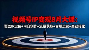 视频号IP变现8月大课,覆盖IP定位+内容创作+流量获取+合规运营+商业转化-屈原聊项目