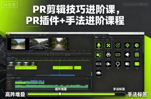 PR剪辑技巧进阶课,PR插件+手法进阶课程-屈原聊项目