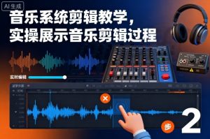 音乐系统剪辑教学,实操展示音乐剪辑过程-屈原聊项目