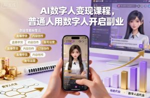 AI数字人变现课程,普通人用数字人开启副业-屈原聊项目