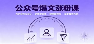 公众号爆文涨粉课:从内容方向设计到爆文写作,数据解读和商业模式布局-屈原聊项目