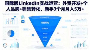 国际版LinkedIn实战运营:外贸开发+个人品牌+销售转化,新手3个月月入5万+-屈原聊项目