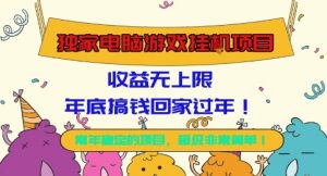 独家电脑游戏挂G项目,常年稳定,收益无上限,年底搞钱回家过年【揭秘】-屈原聊项目