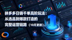 拼多多日销千单高阶玩法:从选品到爆款打造的完整运营链路(10月更新-屈原聊项目