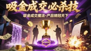 吸金成交必杀技,吸金成交魔法-产品销冠天下-屈原聊项目