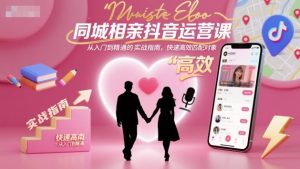 同城相亲抖音运营课,从入门到精通的实战指南,快速高效匹配对象-屈原聊项目