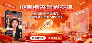 IP直播流量成交课:偷流量+脚本控成交,线索驱动的创始人IP方法论-屈原聊项目