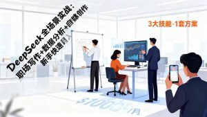 DeepSeek全场景实战:职场写作+数据分析+自媒体创作,新手快速月入过万-屈原聊项目