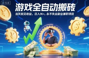 游戏全自动搬砖,当天就见收益,日入1K+,永不失业副业兼职项目【揭秘】-屈原聊项目