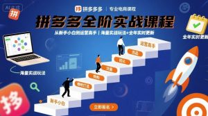 拼多多全阶实战课程，从新手小白到运营高手，海量实战玩法+全年实时更新【2025年10月更新】-屈原聊项目