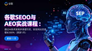 谷歌SEO与AEO实战课程:通过AI技术实现多渠道引流,实现网站流量增长300%-屈原聊项目