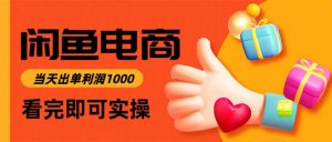 闲鱼高利润电商,当天上架当天出单,一单利润300-屈原聊项目