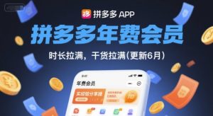 拼多多年费会员,实经验分享操,时长拉满,干货拉满(更新11月)-屈原聊项目