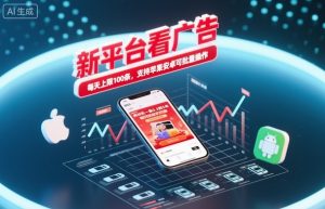 新平台看广告,养好机一条0.3到5米,每天上限100条,支持苹果安卓可批量操作-屈原聊项目