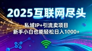 2025网创尽头王炸项目！私域IP+精准引流，新手小白在家躺賺日入1k，零经验也能上手【揭秘】-屈原聊项目