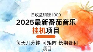 2025年最新番茄音乐人挂机项目，每天几分钟，月入1000＋，可矩阵，一台…-屈原聊项目