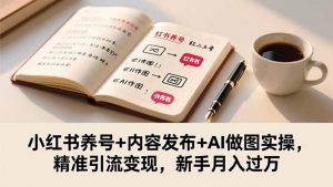 小红书养号+内容发布+AI做图实操,精准引流变现,新手月入过万-屈原聊项目